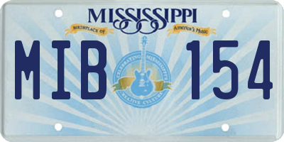 MS license plate MIB154