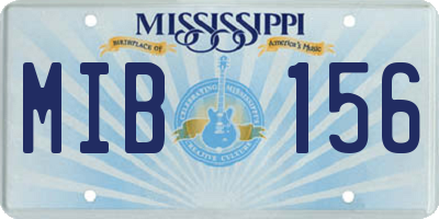 MS license plate MIB156