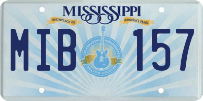 MS license plate MIB157