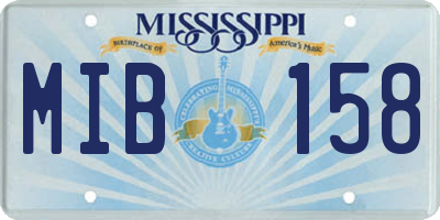MS license plate MIB158