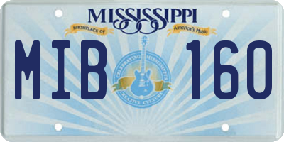 MS license plate MIB160
