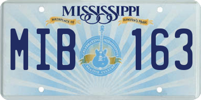 MS license plate MIB163