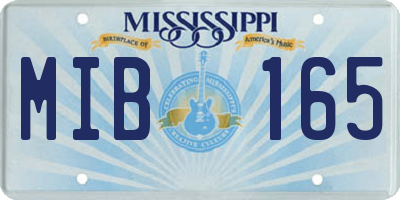 MS license plate MIB165