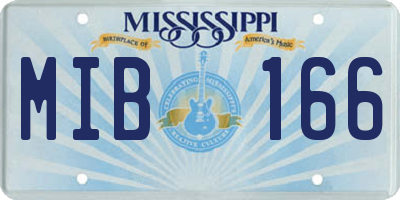 MS license plate MIB166
