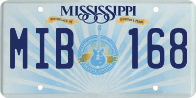 MS license plate MIB168