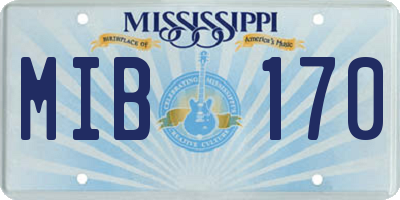 MS license plate MIB170