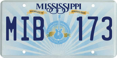 MS license plate MIB173