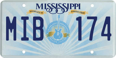 MS license plate MIB174