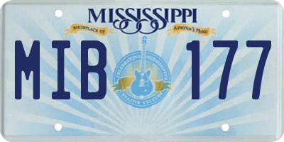 MS license plate MIB177