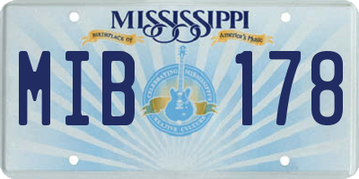 MS license plate MIB178