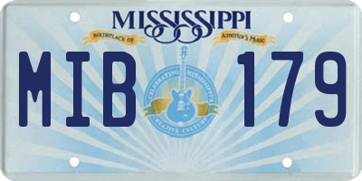MS license plate MIB179