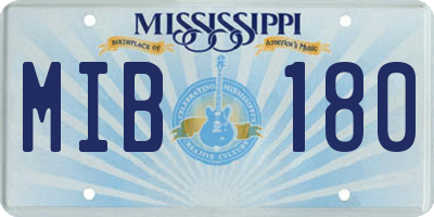 MS license plate MIB180