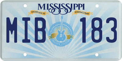 MS license plate MIB183