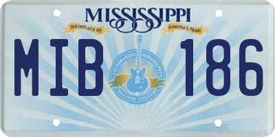MS license plate MIB186