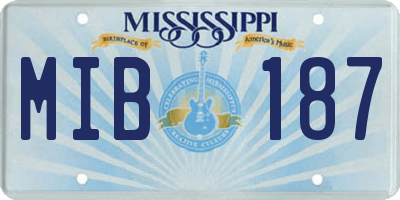 MS license plate MIB187