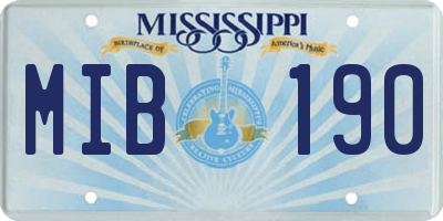 MS license plate MIB190