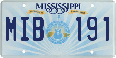 MS license plate MIB191