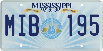 MS license plate MIB195