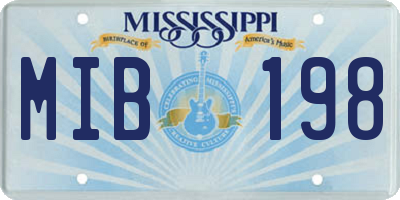 MS license plate MIB198
