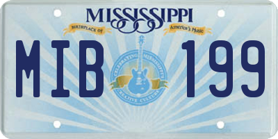 MS license plate MIB199