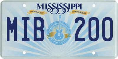 MS license plate MIB200