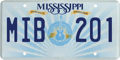 MS license plate MIB201