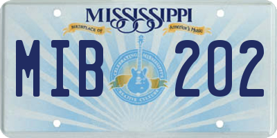 MS license plate MIB202