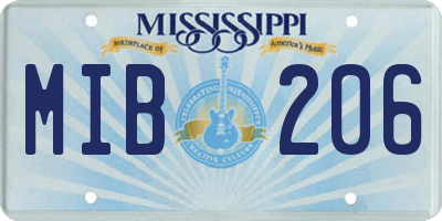 MS license plate MIB206