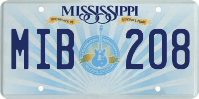 MS license plate MIB208
