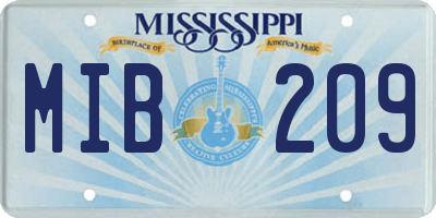 MS license plate MIB209