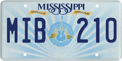 MS license plate MIB210