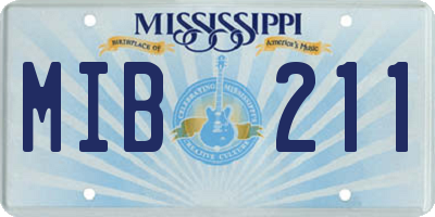MS license plate MIB211