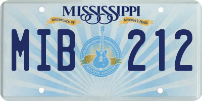 MS license plate MIB212