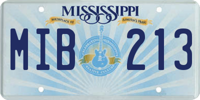 MS license plate MIB213