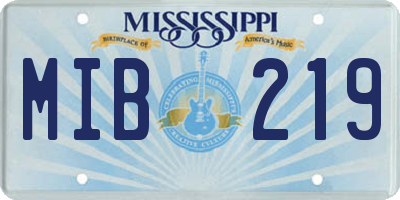 MS license plate MIB219