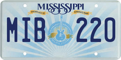 MS license plate MIB220