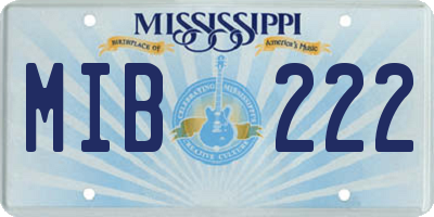MS license plate MIB222