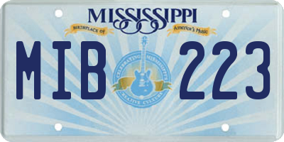 MS license plate MIB223