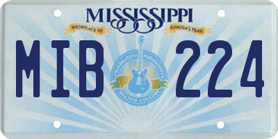 MS license plate MIB224