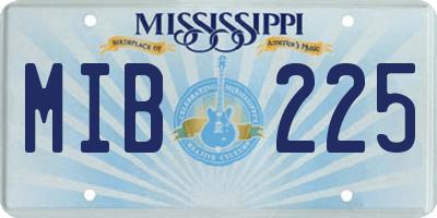 MS license plate MIB225