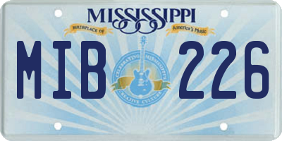 MS license plate MIB226