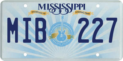 MS license plate MIB227