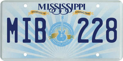 MS license plate MIB228