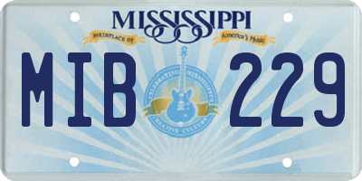 MS license plate MIB229