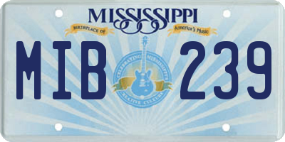 MS license plate MIB239