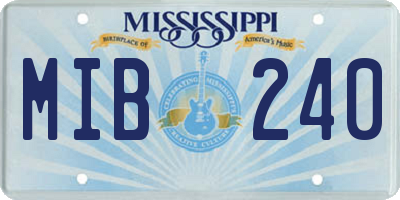 MS license plate MIB240