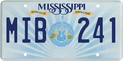 MS license plate MIB241