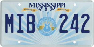 MS license plate MIB242