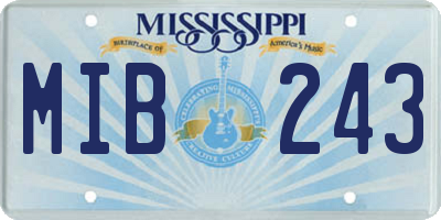 MS license plate MIB243