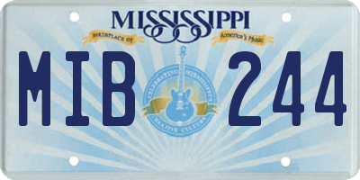 MS license plate MIB244